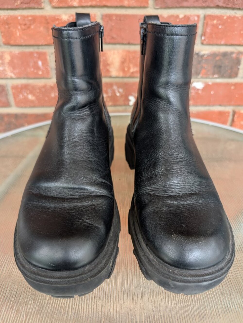 Women's House of Harlow Black Leather Ankle Boots Size 10 - Picture 5 of 11